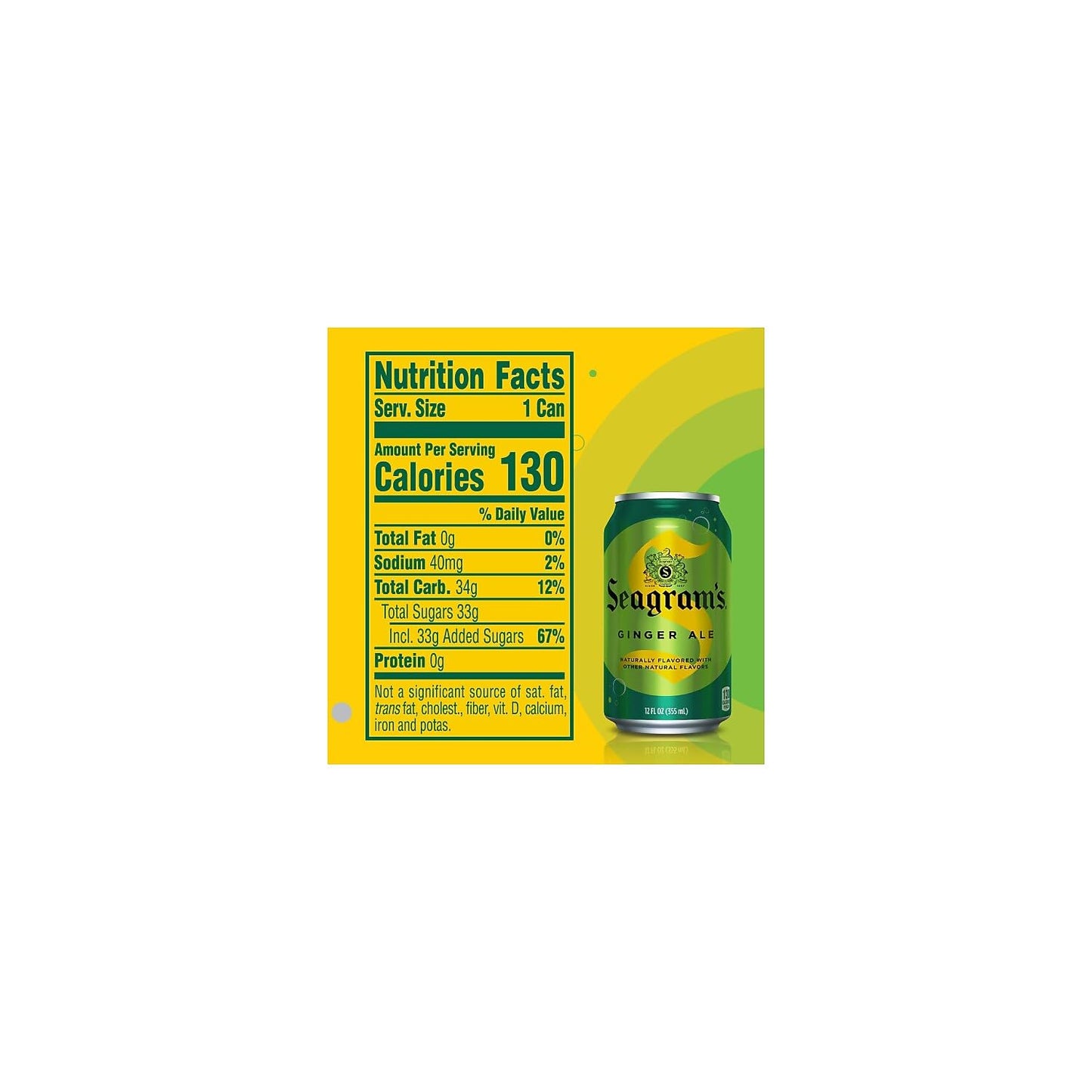 Seagram's Ginger Ale, 12 oz., 24/Carton