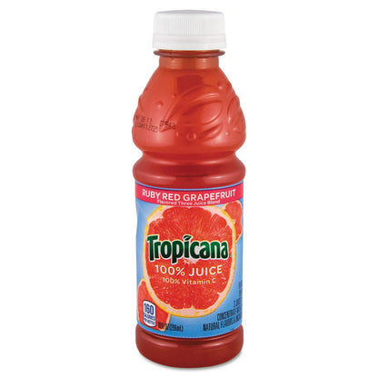 Tropicana 57161 100% Juice, Ruby Red Grapefruit, 10oz Bottle, 24/Carton